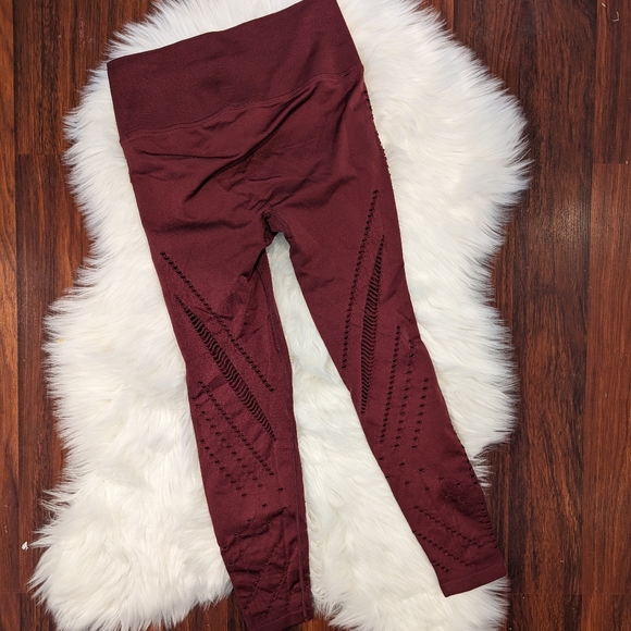 Victoria's Secret Sport Seamless Lazer Cut Leggings Mauve Maroon - Picture 2 of 2